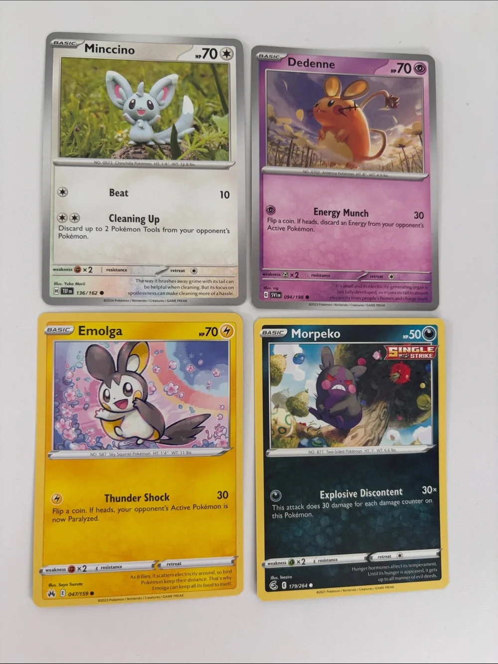 🐹 Cute Critters Pokémon Card Lot | Pawmi Emolga Morpeko Skitty Maushold ✨5/$25✨